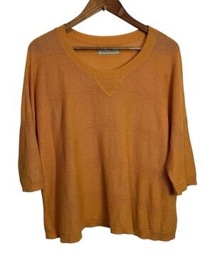 Geren Ford Lightweight Women's Knit Sweater - Burnt Orange XS/S Linen Blend